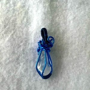 Wire wrapped crystal pendant
